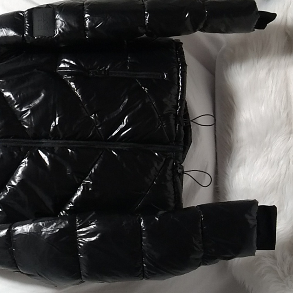 NWOT Love & Sports Shiny Puffer Coat W Hood Sz.Lg 12-14 - Picture 3 of 13